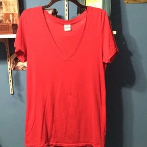 Red V-neck